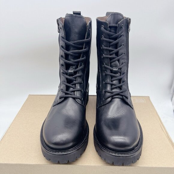 NeroGiardini Studded Leather Platform Combat Ankle Boot Booties Black EU 39 US 9 - Picture 5 of 12